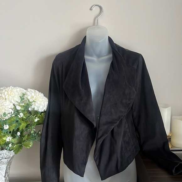 Gentle Fawn charcoal, super soft, faux suede, open causal jacket with pockets - Picture 1 of 5